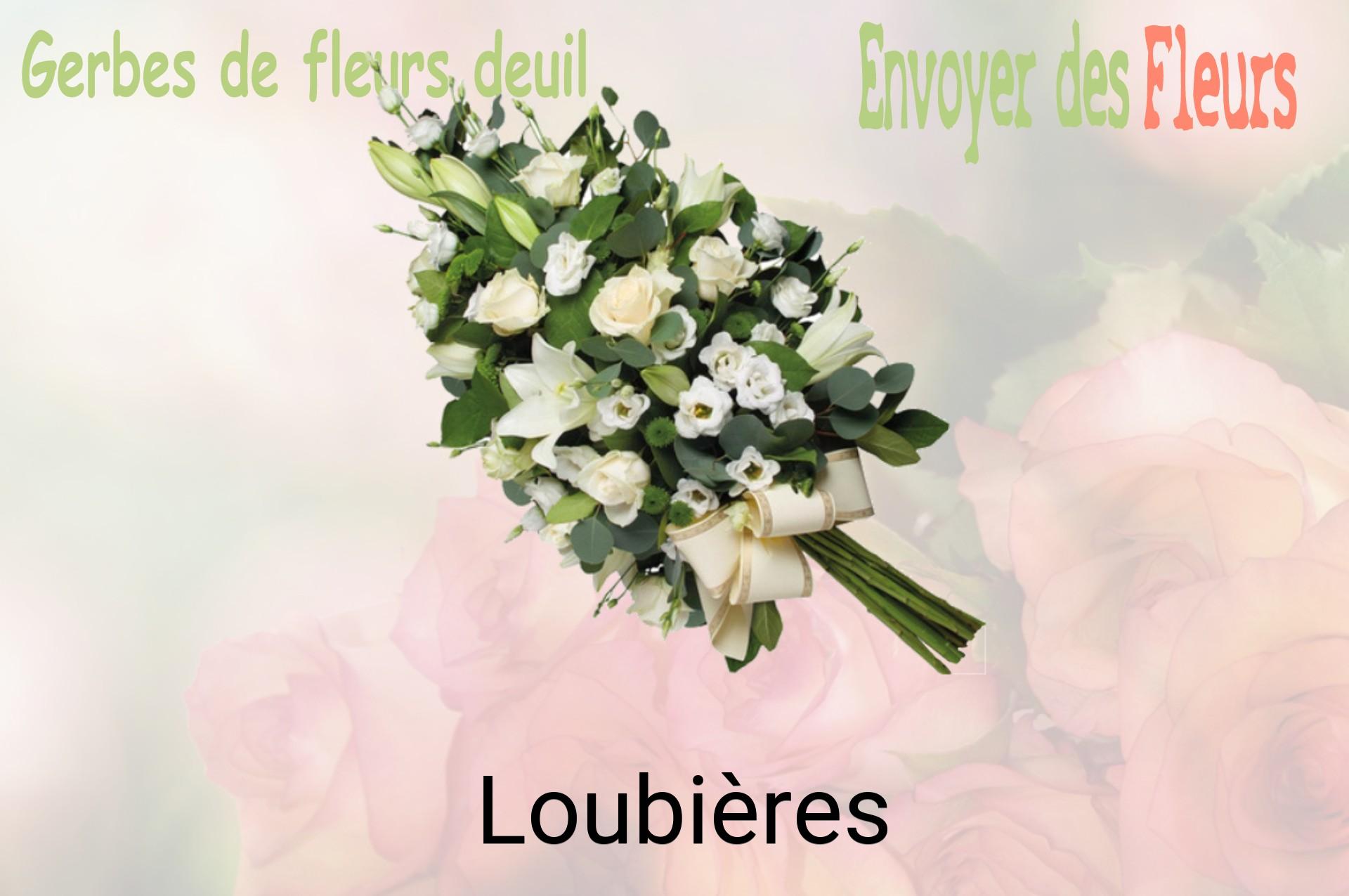 Gerbe de fleurs de deuil livrée à Loubières